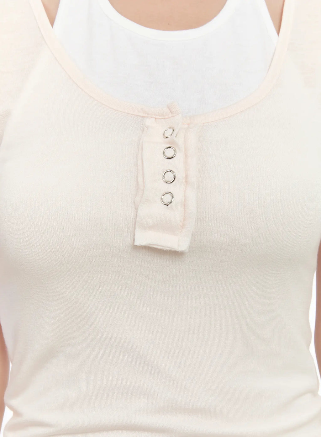 Sheer Short-Sleeve Snap Top CG501