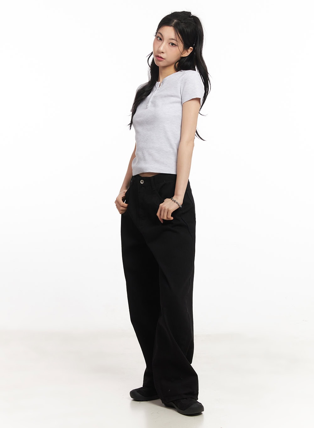 Essential Henley Button Top CA516