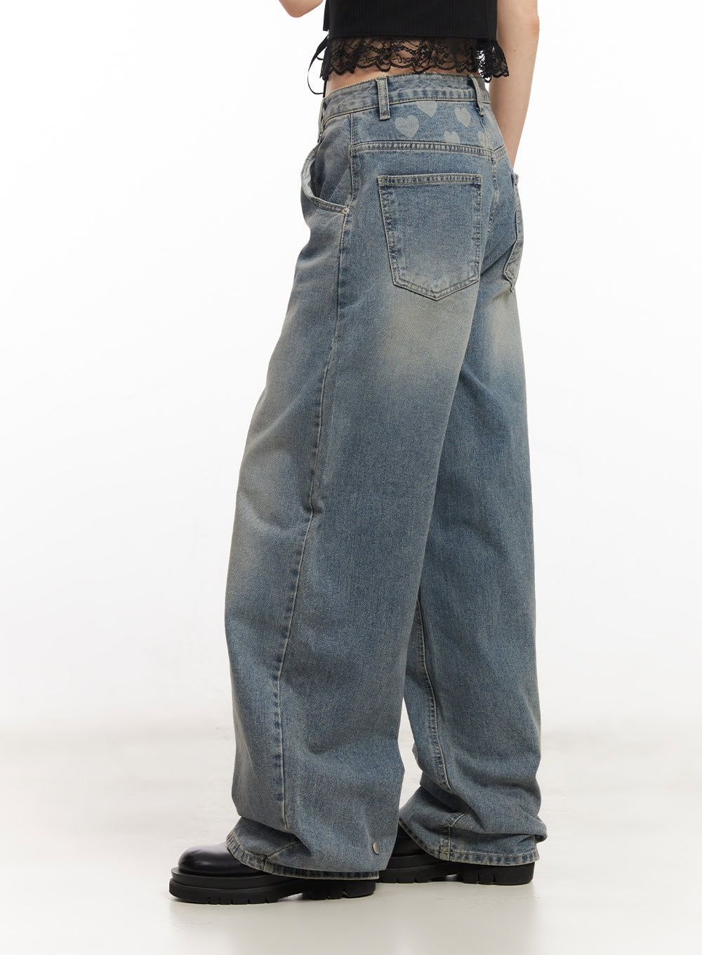 Ginny Washed Wide-Leg Jeans CA514