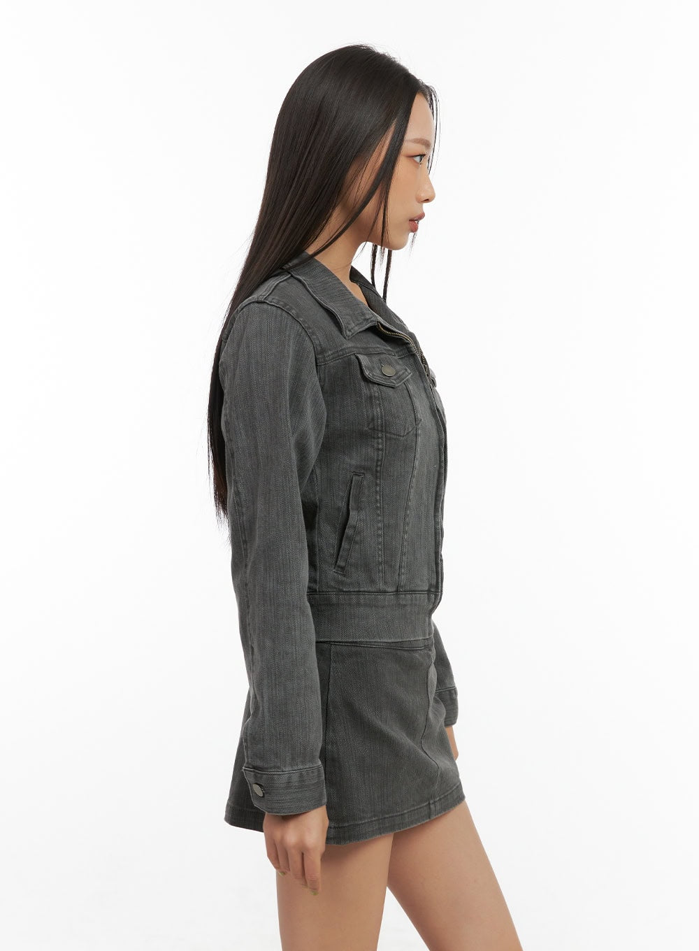 Zip Pocket Washed Slim-Fit Jacket CO424