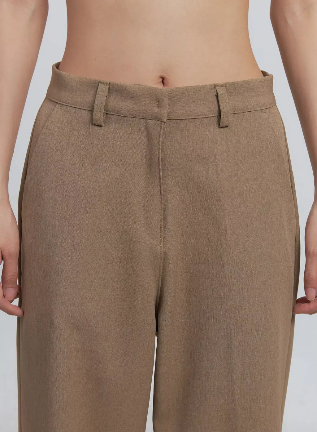 Classic Wide-Fit Slacks (Beige) IU512