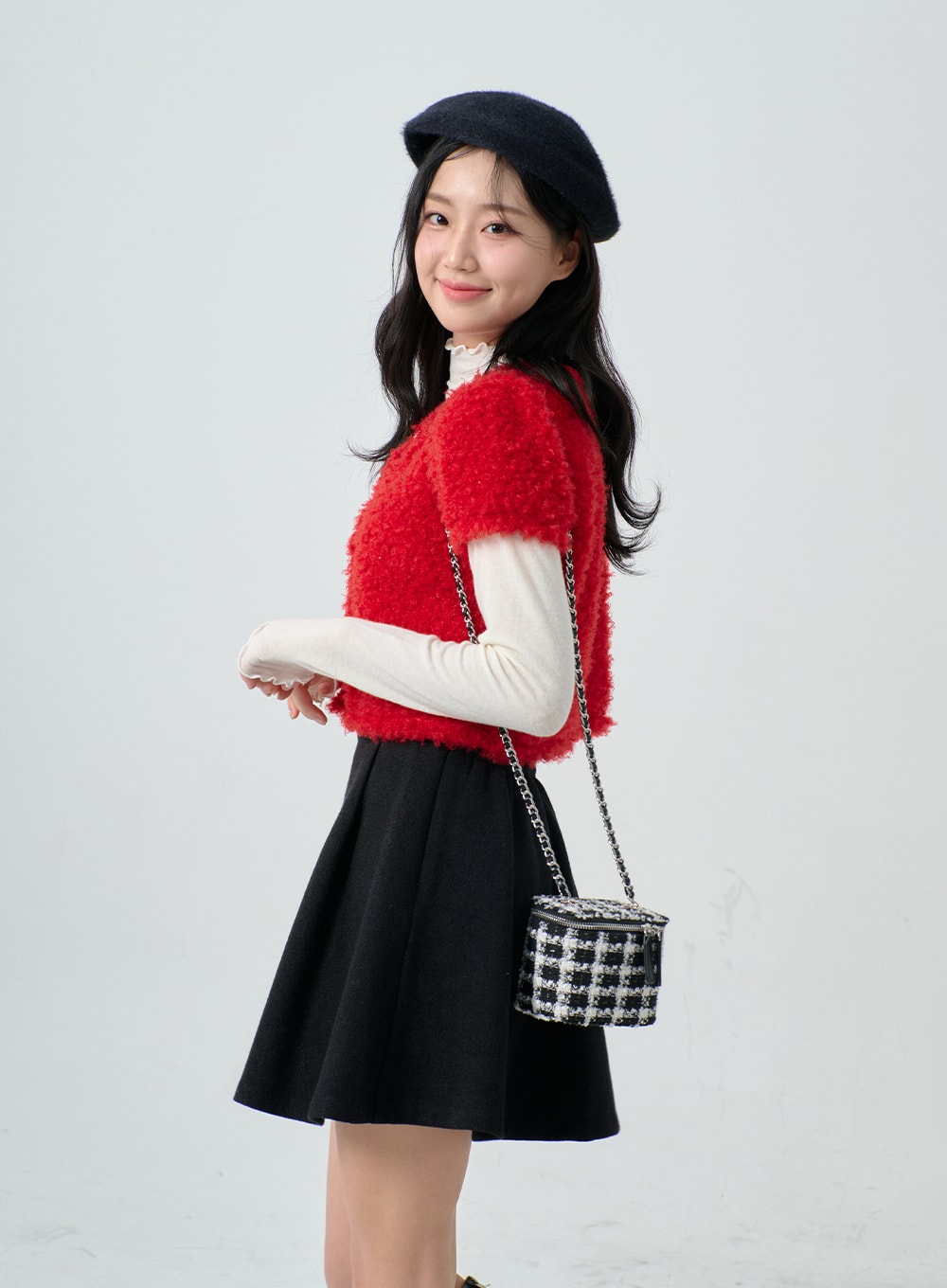 Poodle Short Sleeve Gold Button Cardigan BN02