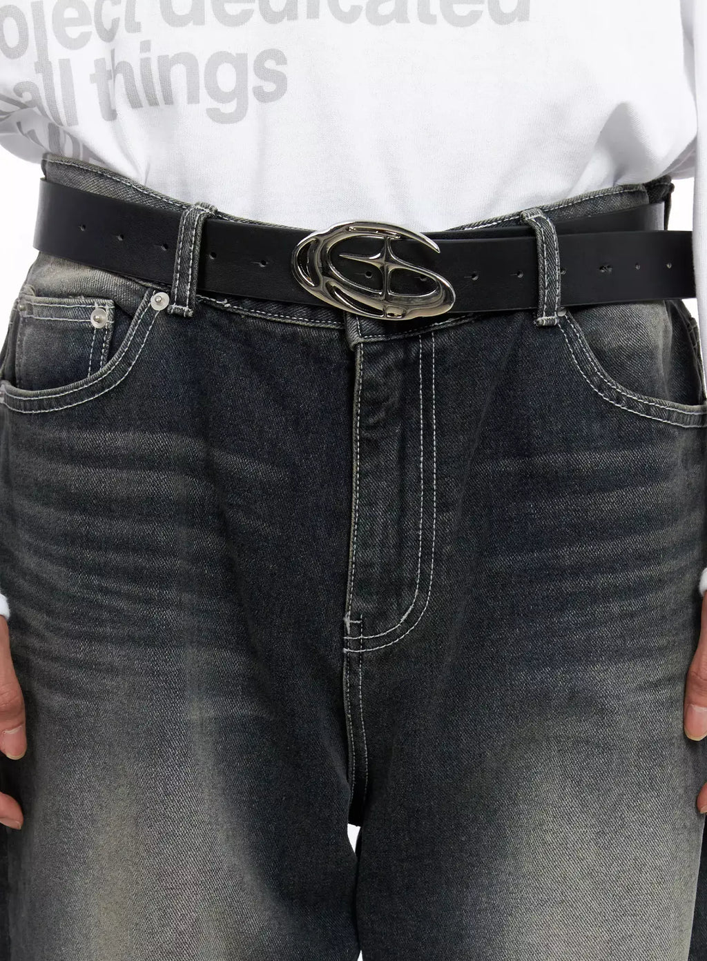 Men's Smoky Faded Wide Denim Jeans IO517