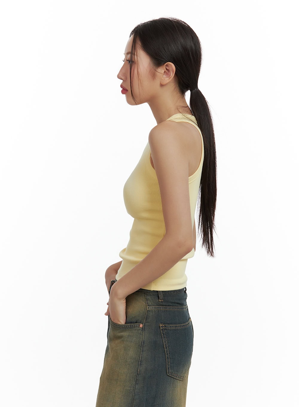 Solid Ribbed Tank Top CU420