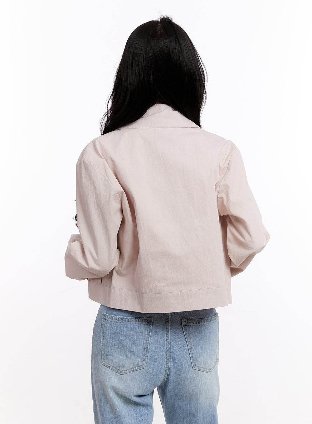 Cropped Buttoned Collared Jacket CM526