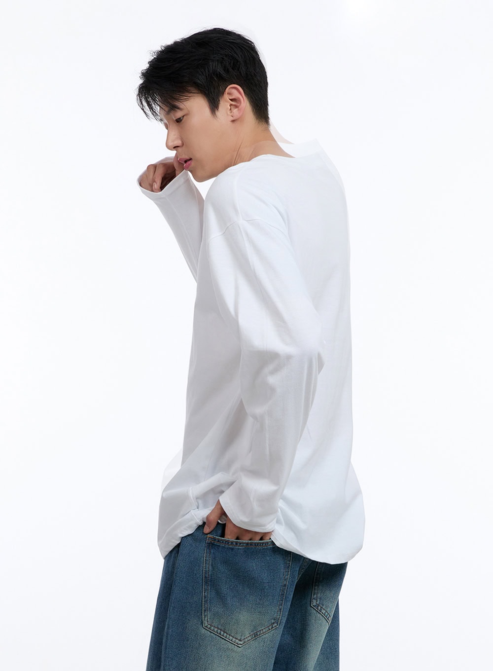 Men's Round Neck Lettering Long Sleeve IG428