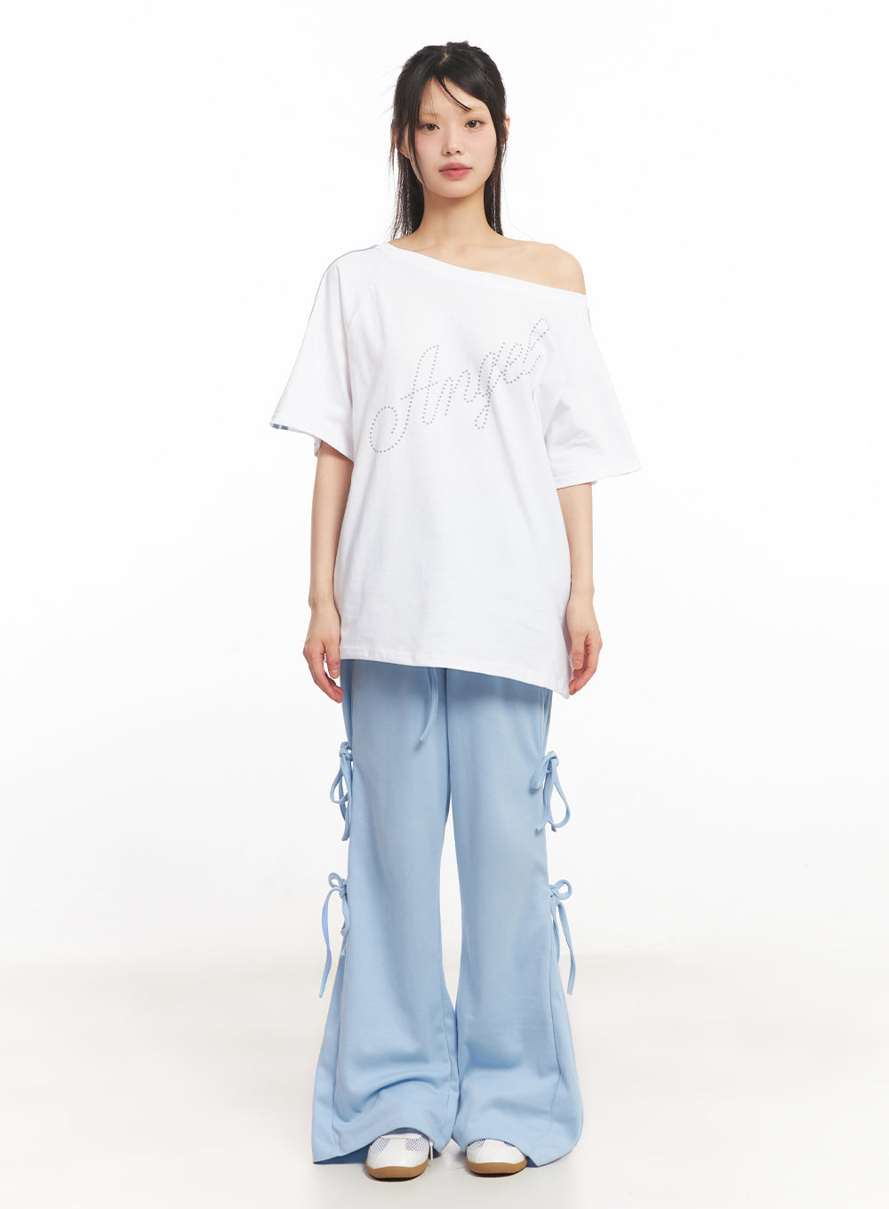 Angel One-Shoulder Stripe T-Shirt IY502