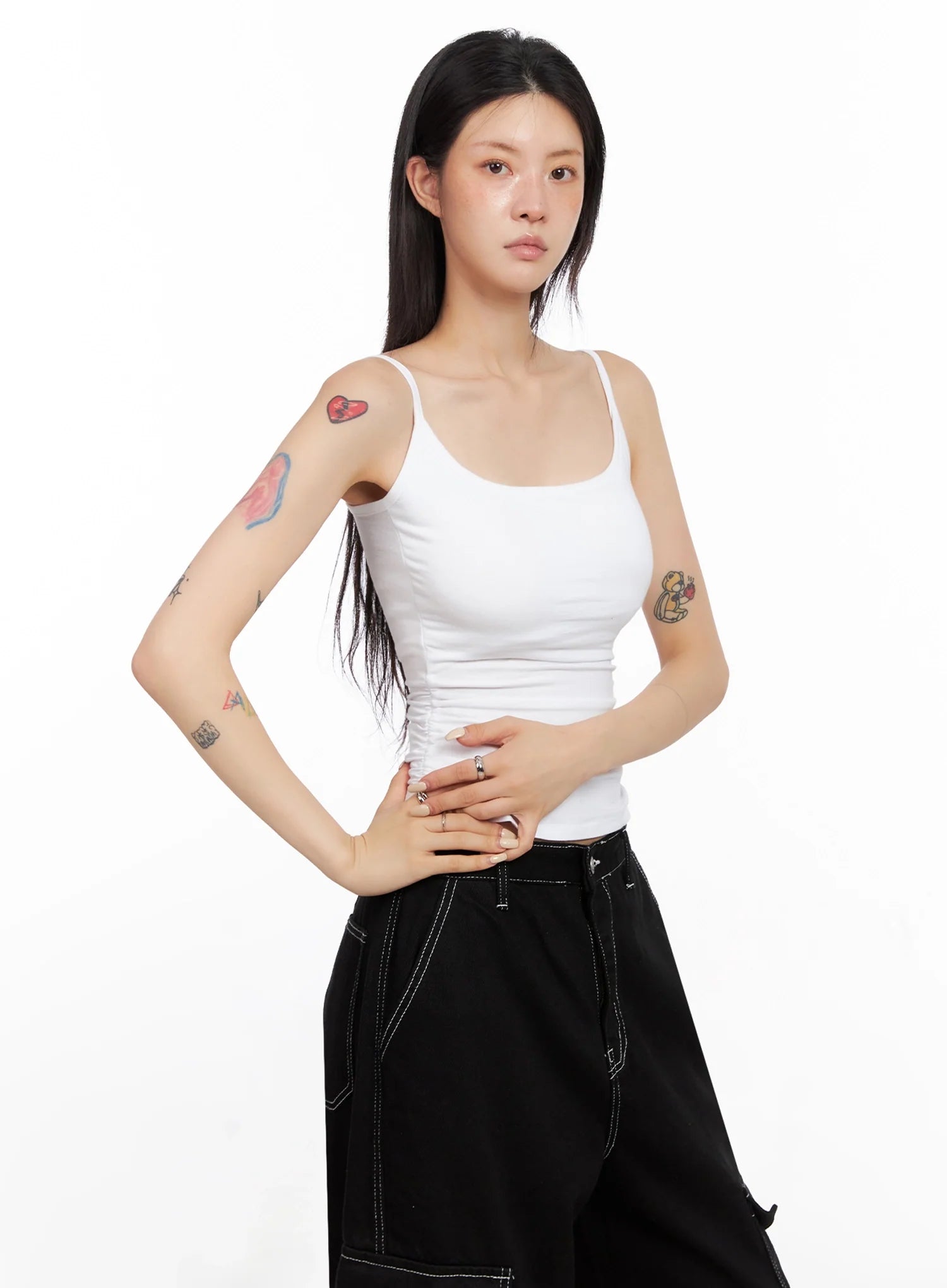 Ruche Detail Tank Top IS515