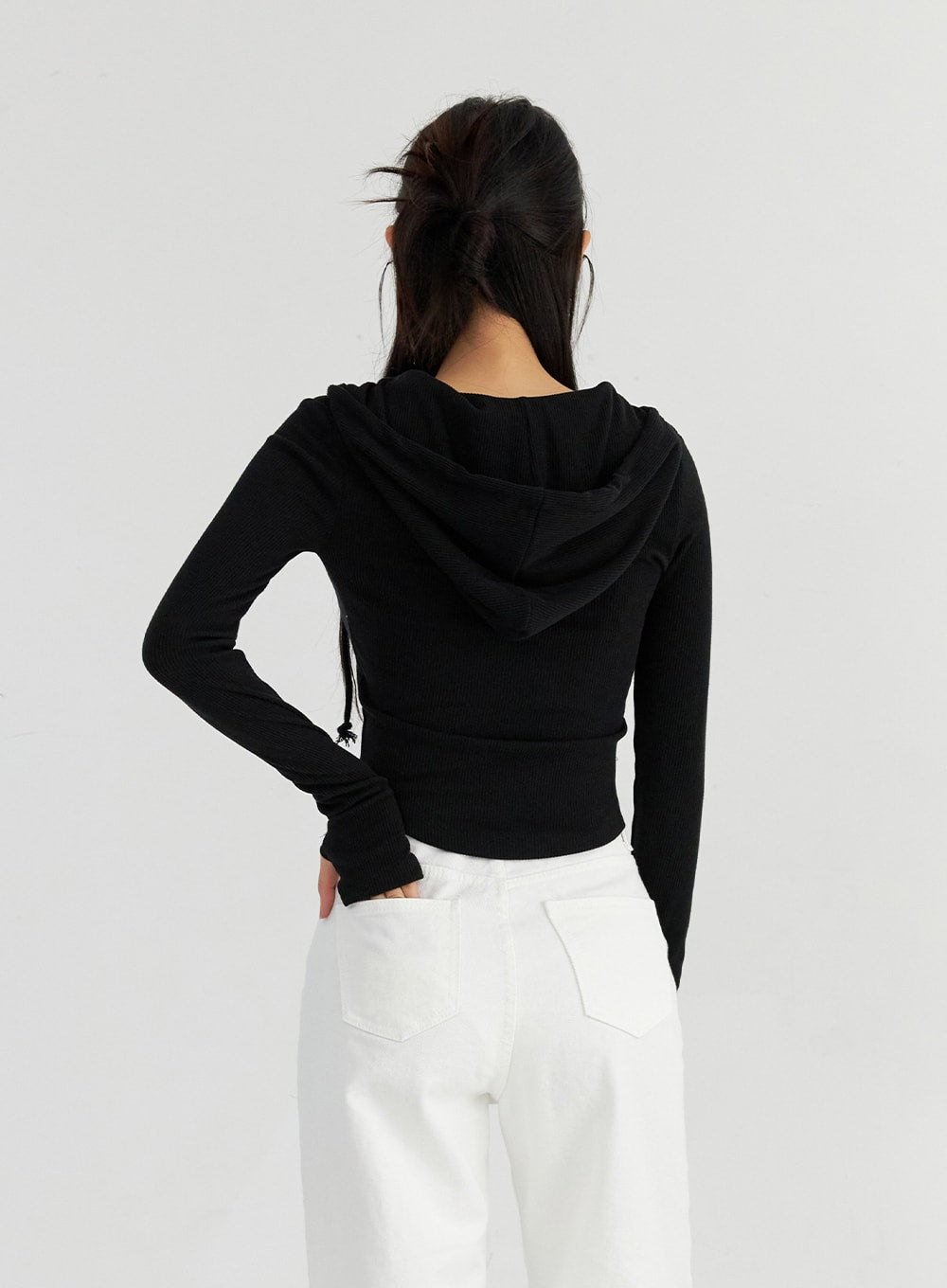 Round Hem Hooded Zip-Up CO327