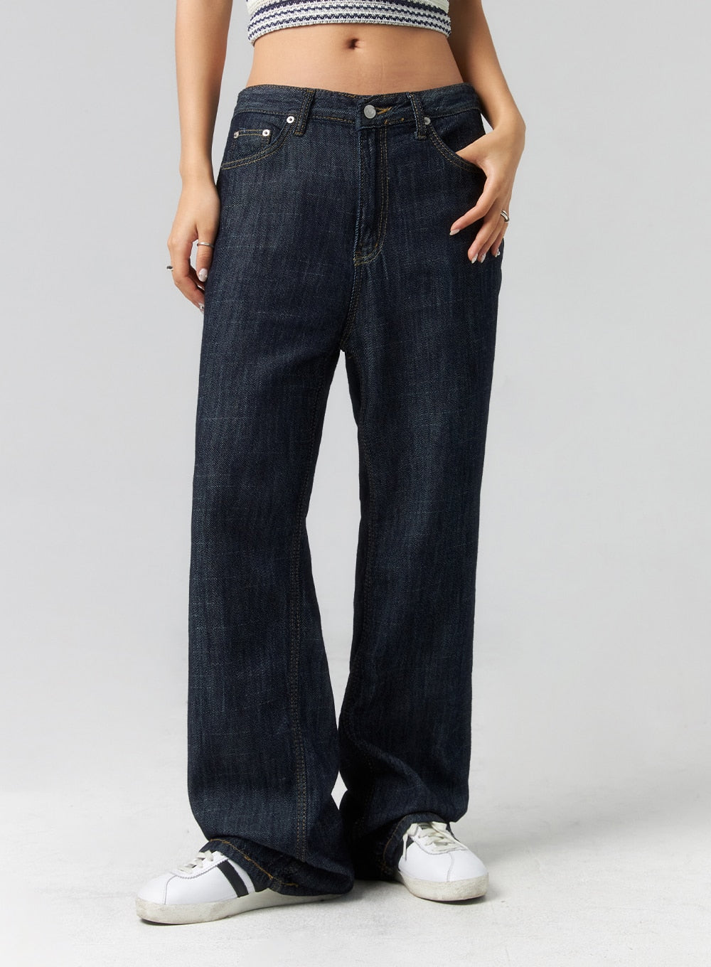 Wide Leg Dark Wash Jeans CL320