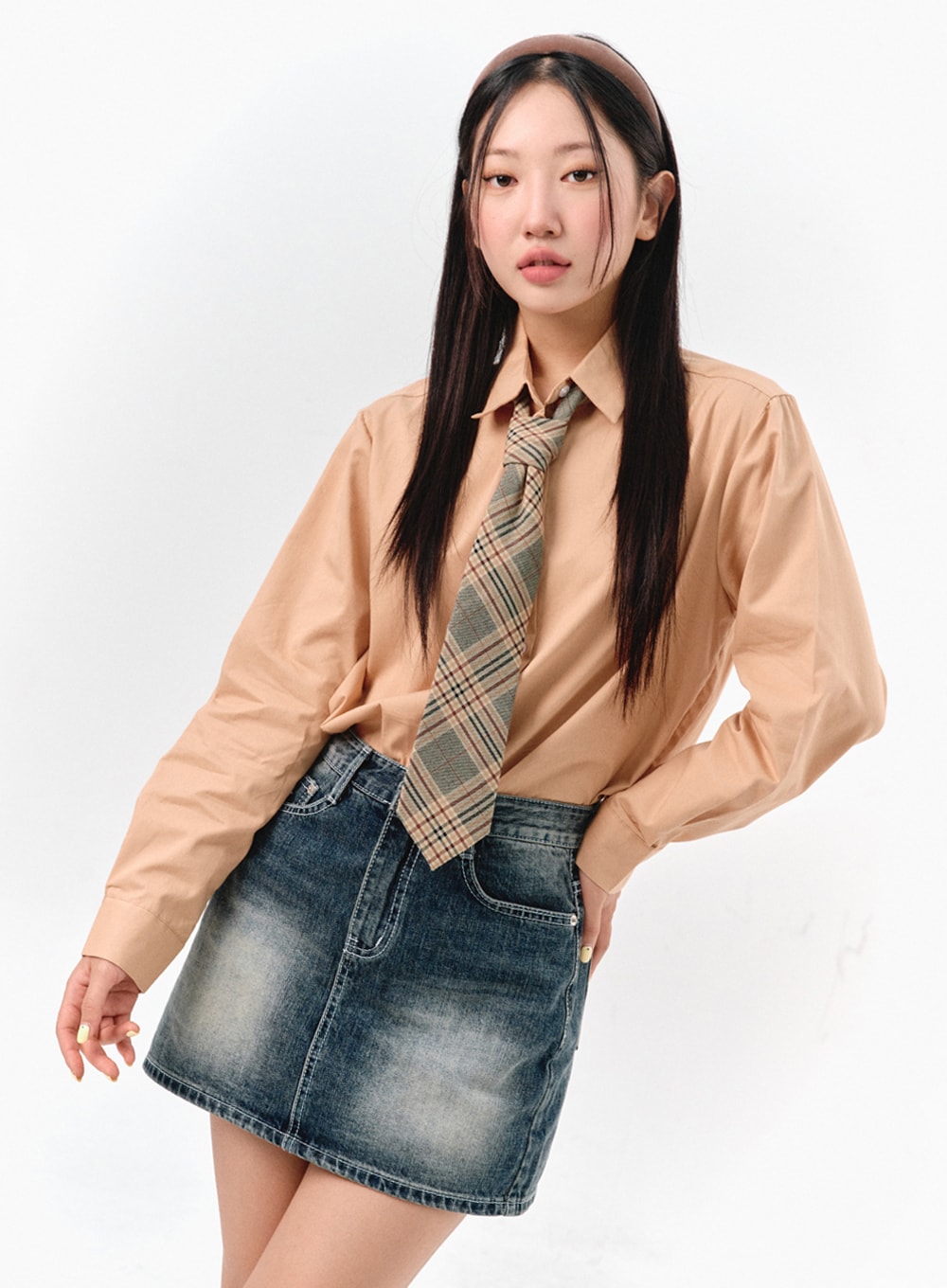 Solid Cotton Collar Shirt IS301