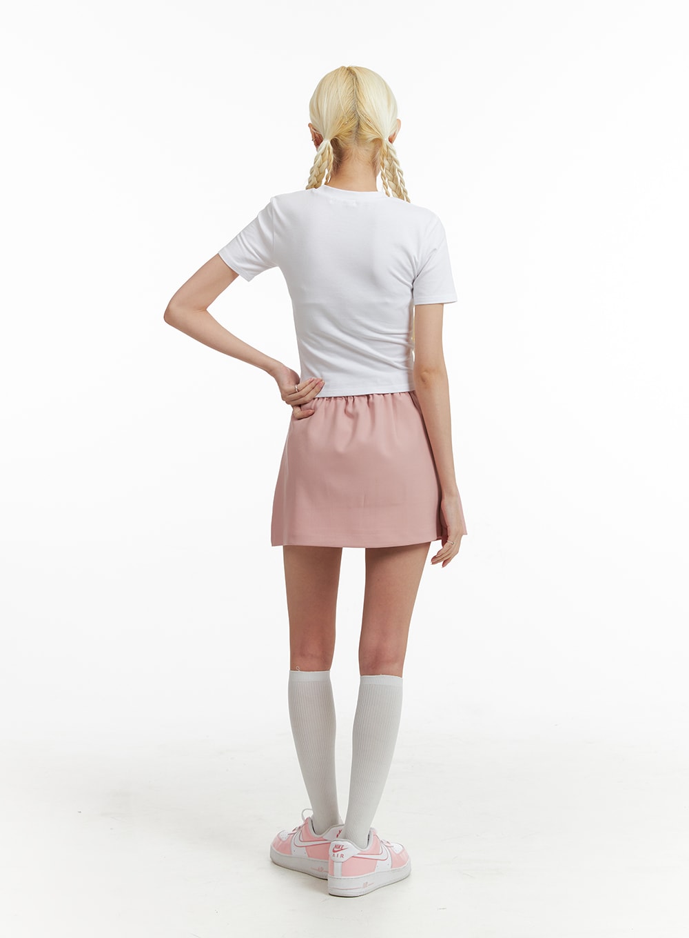 Ribbon Pleated Mini Skirt IF408