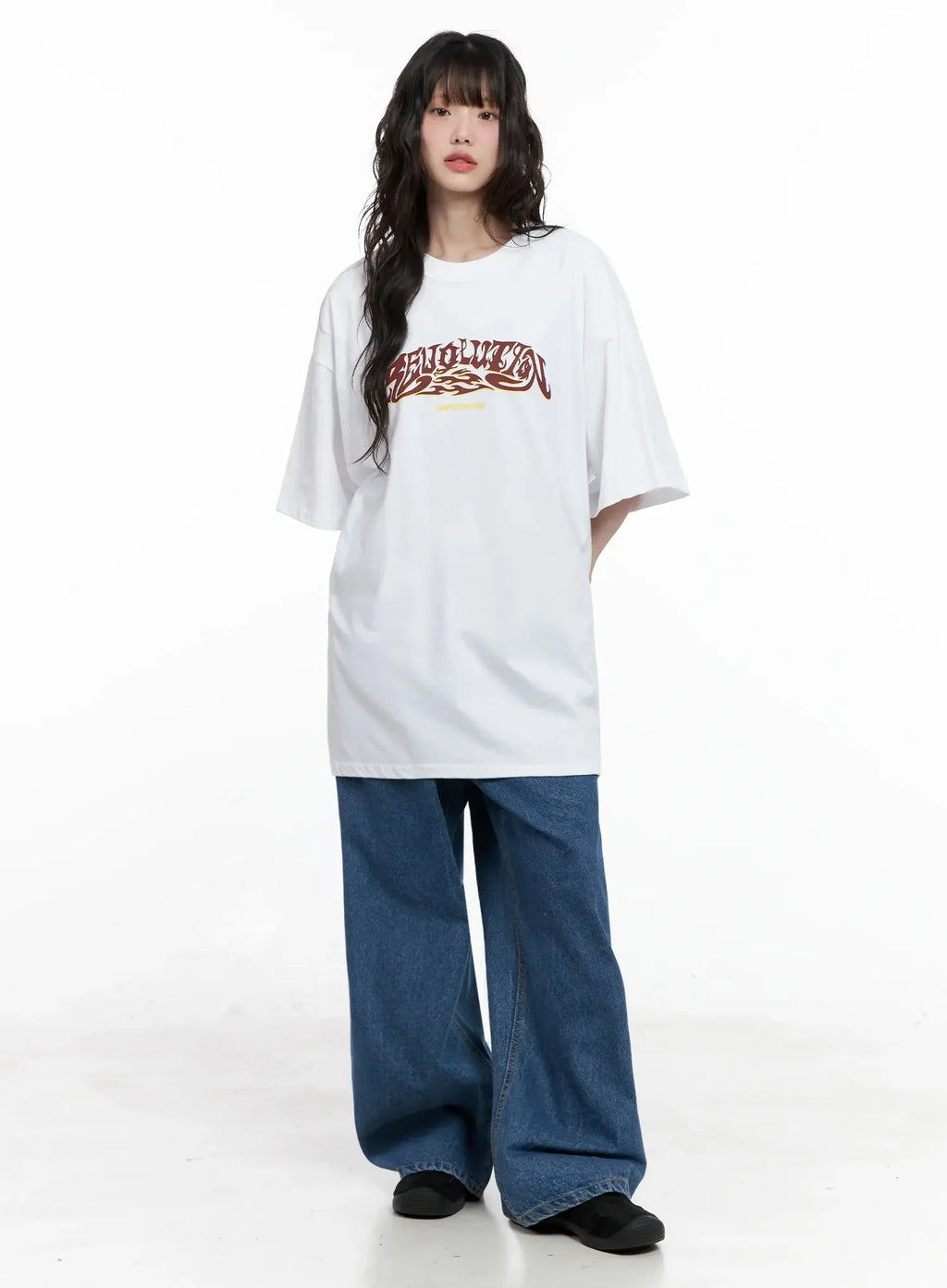 Oversized Statement Graphic T-Shirt IL528