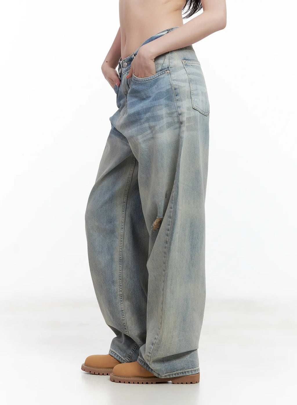 Liz Vintage Wide-Leg Denim Jeans CL501