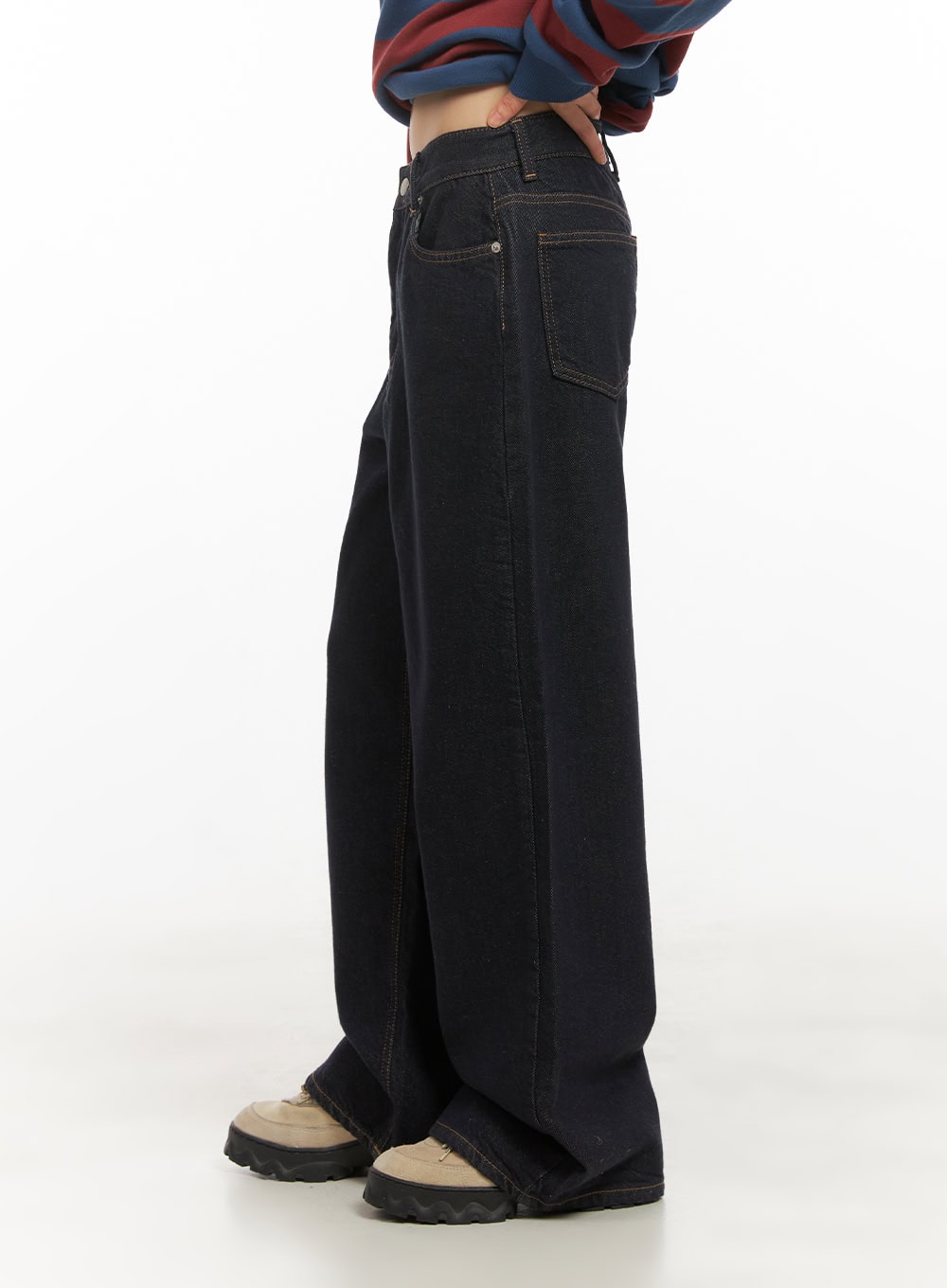Allie Stitched Wide-Leg Jeans CD430
