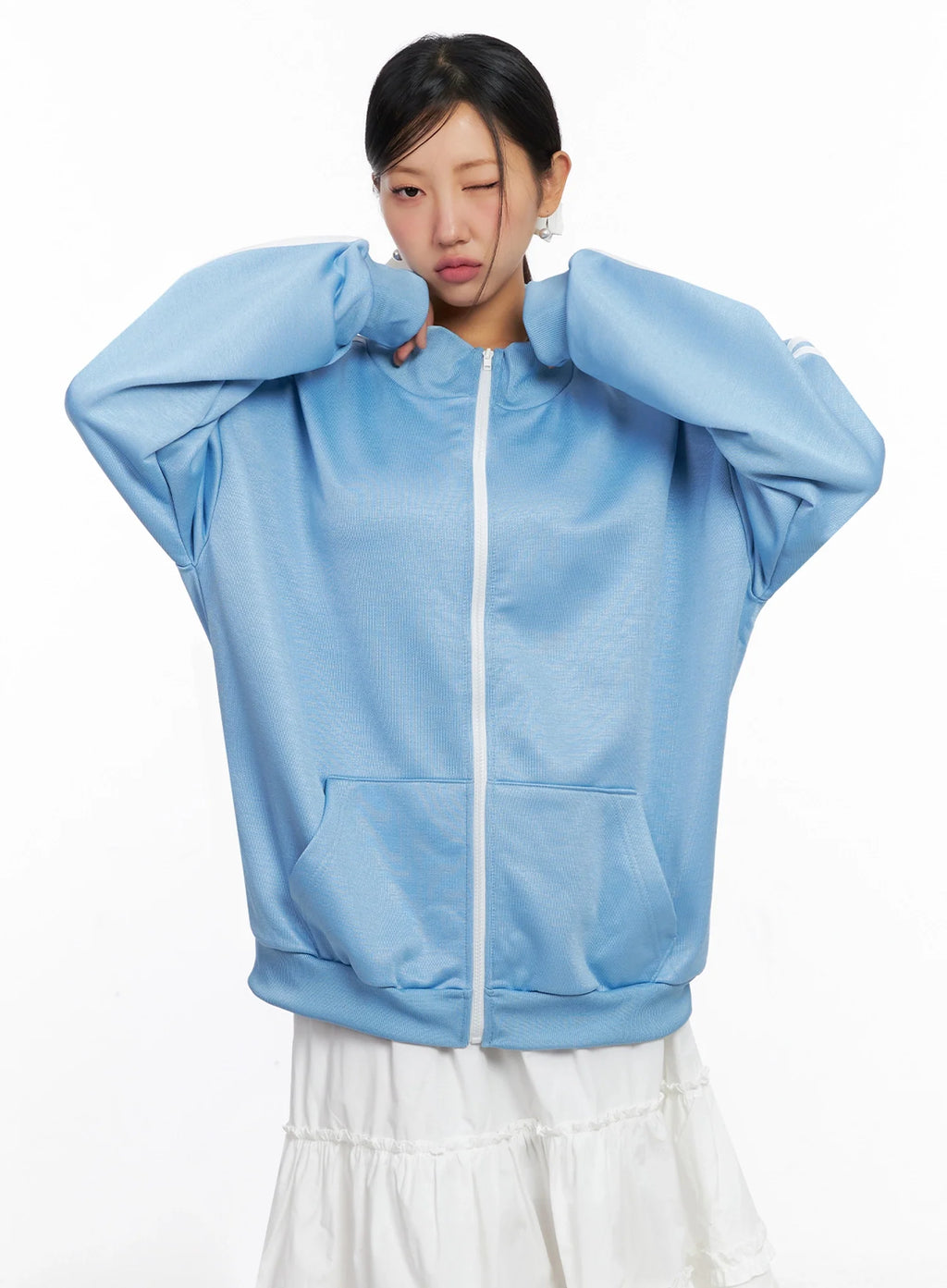 Oversized Track Zip-Up Jersey IG527