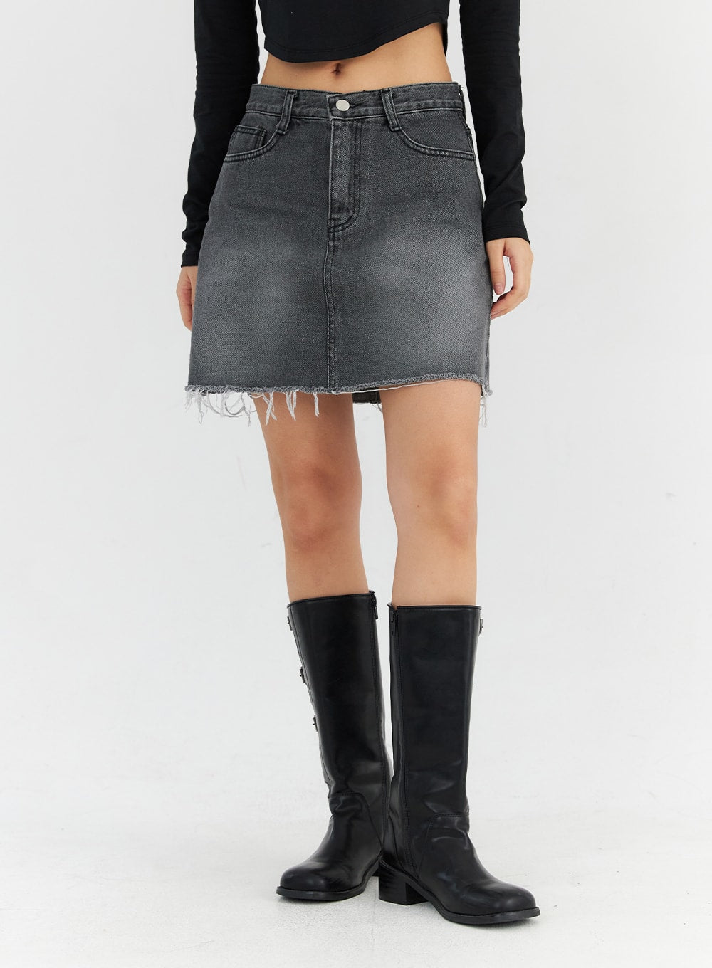 Distressed Washed Mini Skirt CN306