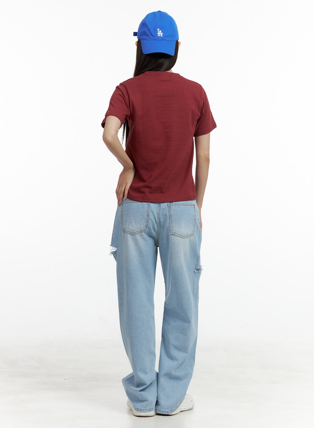 Cut-Out Wide Leg Jeans OL408