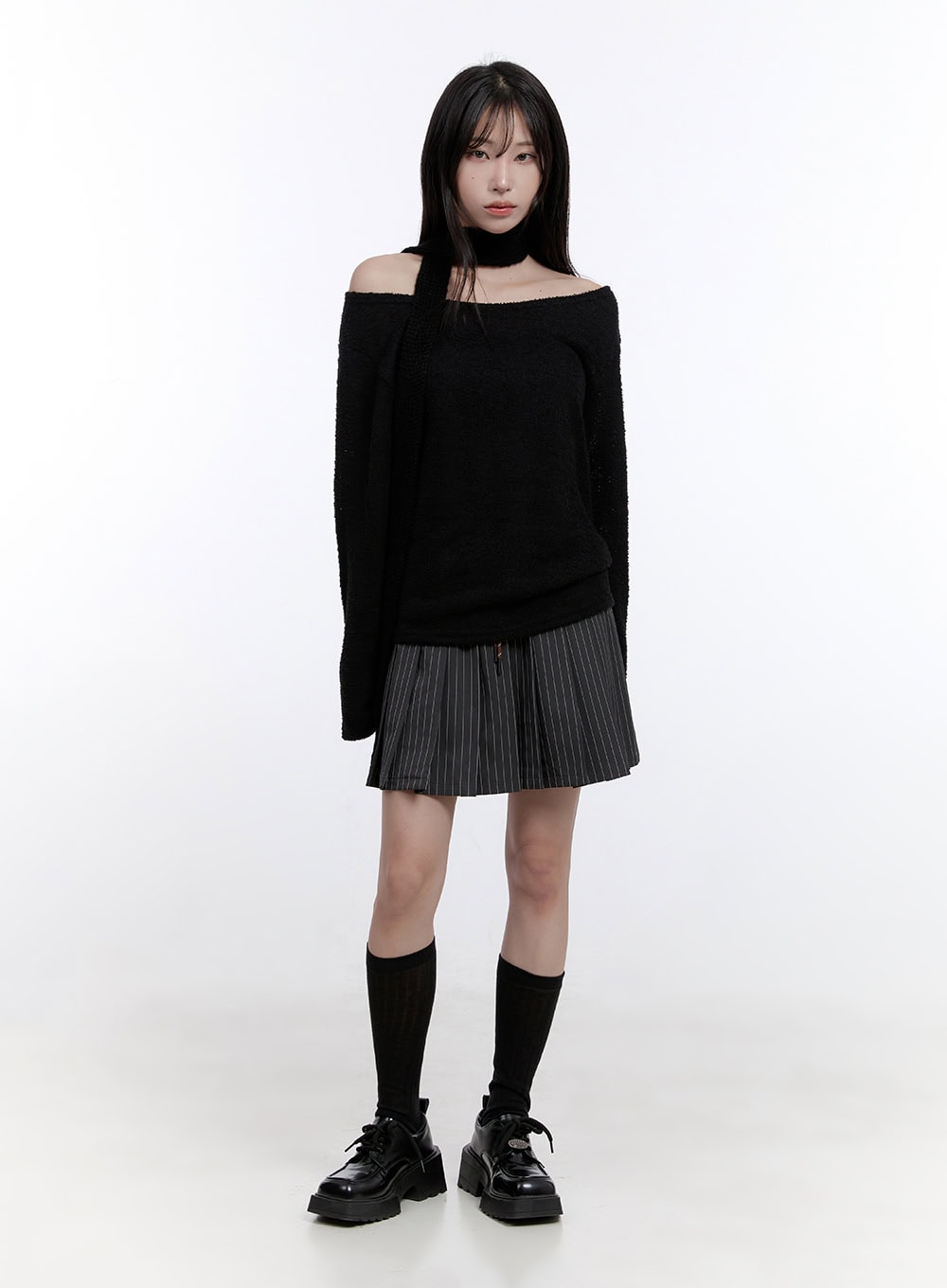 Fuzy Soft Off Shoulder Long Sleeve Top CO418