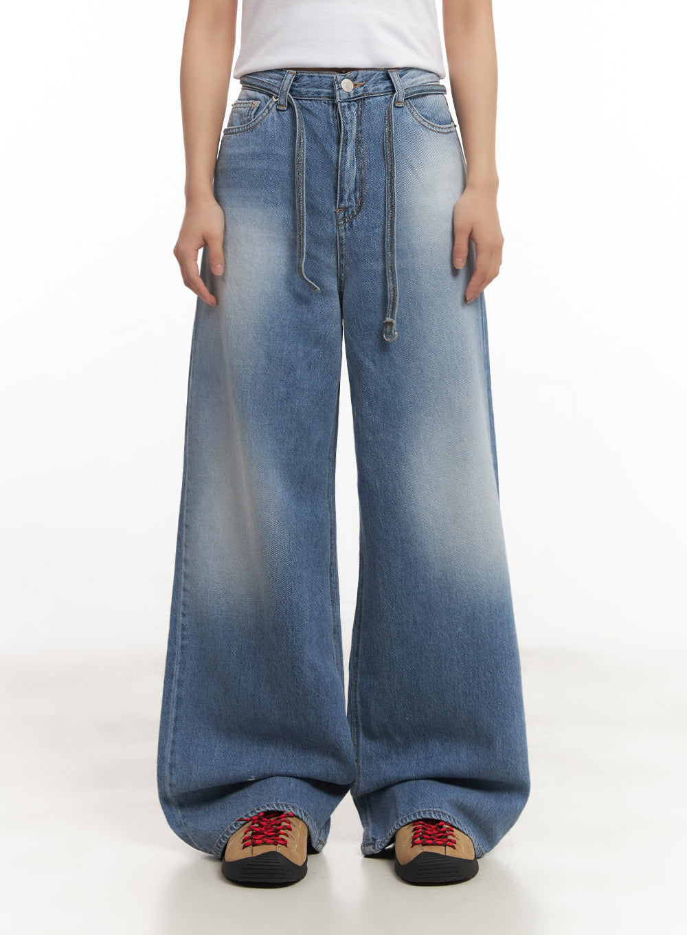 Nikki Denim Strap Baggy Jeans IA515