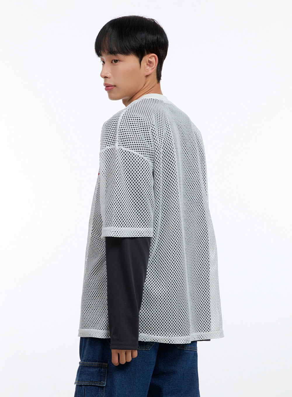 Men's Graphic Oversize Mesh T-shirt IG409