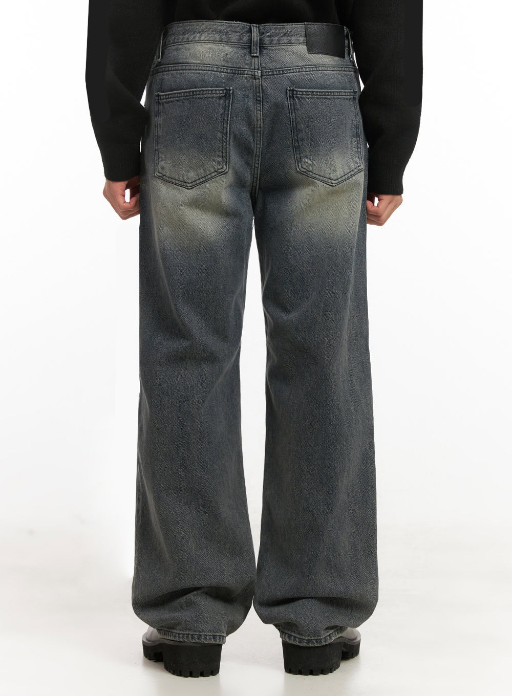 Men's Washed Straight-Leg Denim Jeans ID431