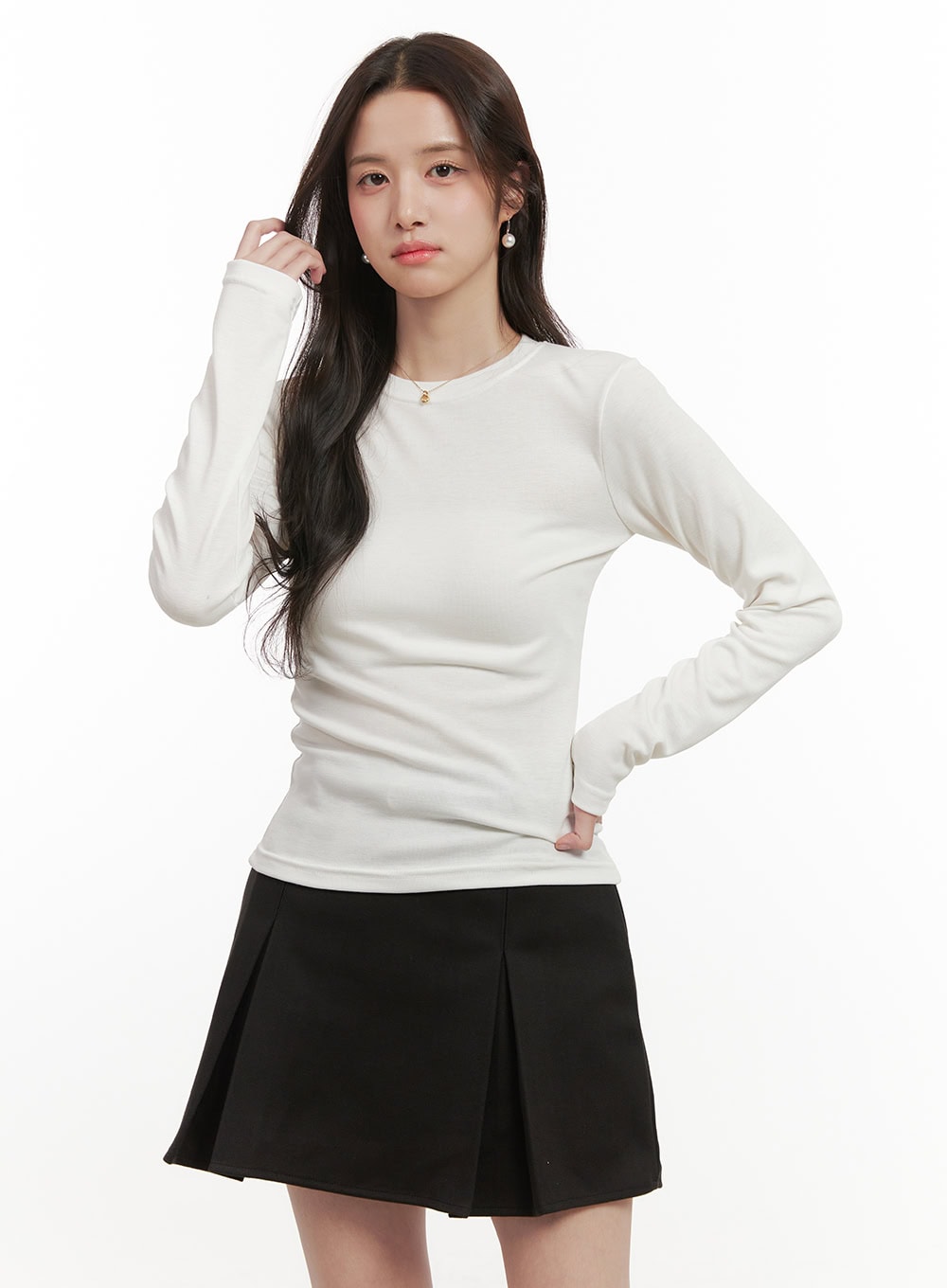 Classic Round Neck Long Sleeve Top ON429