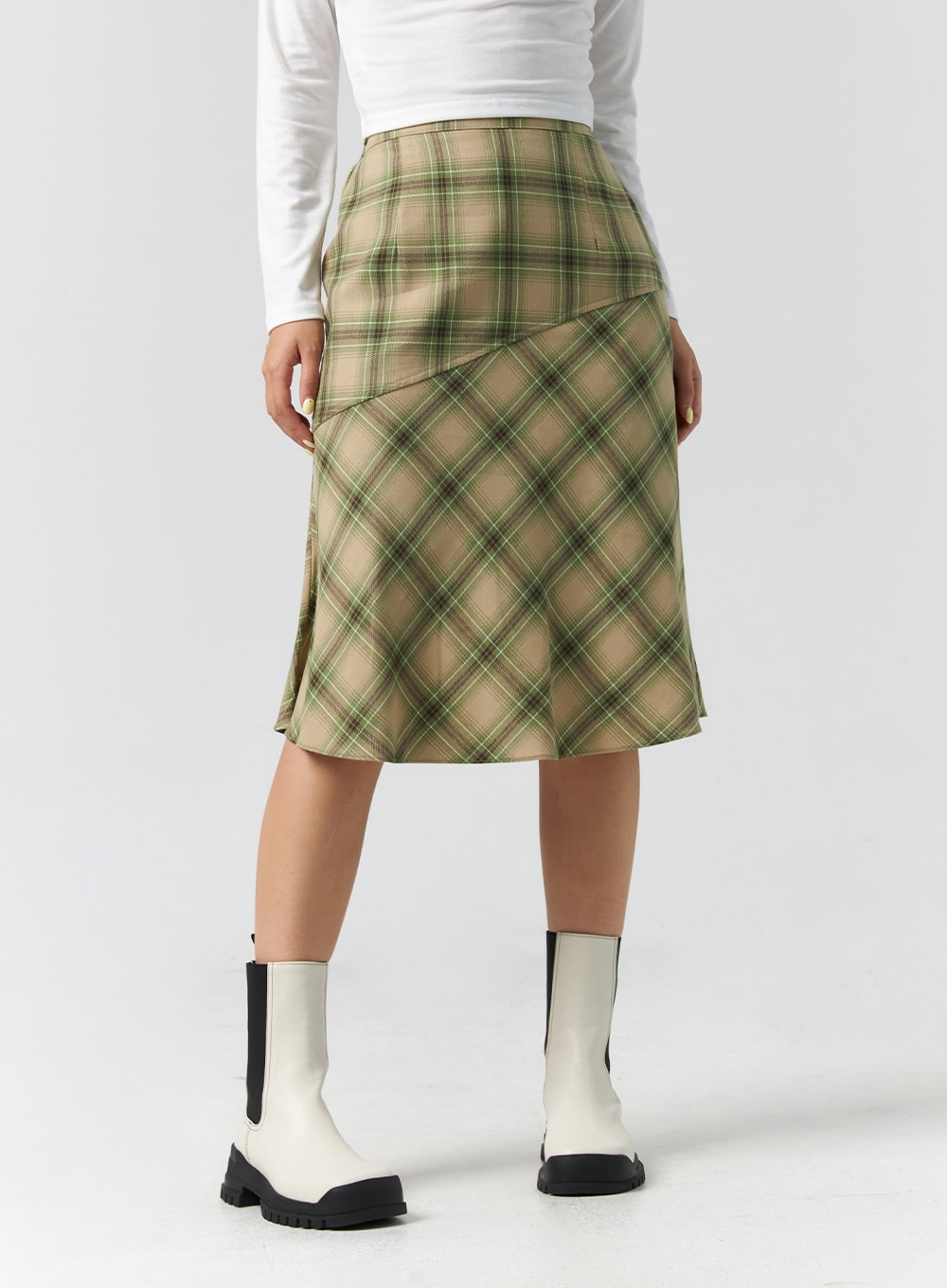 Checkered Midi Skirt CS308