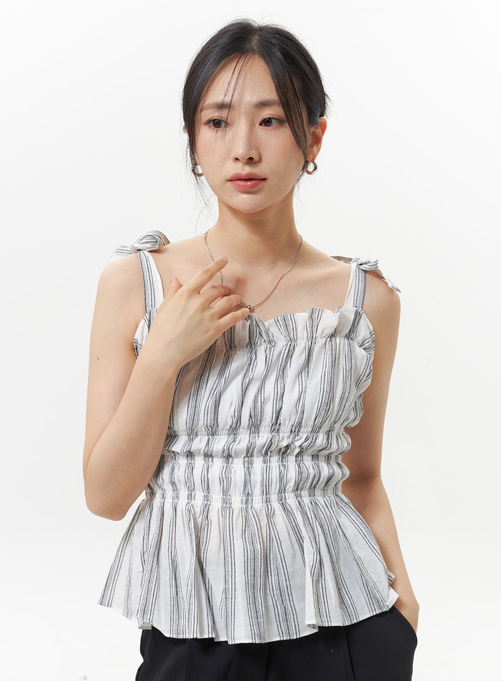 Stripe Frill Top OY326