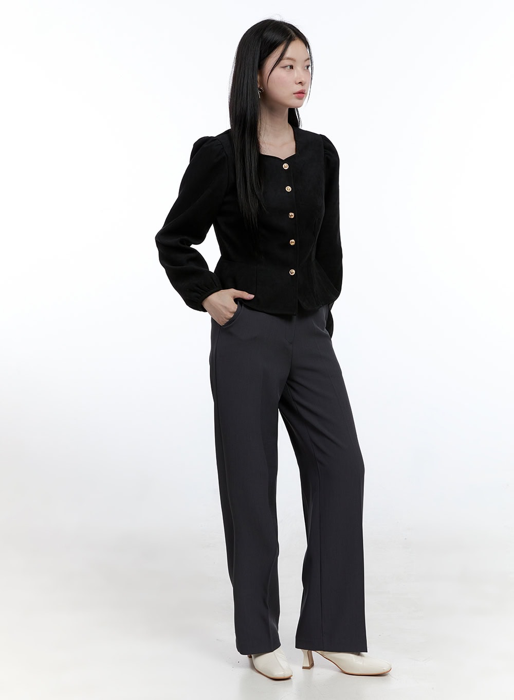 Solid Chic Tailored Pants OO429
