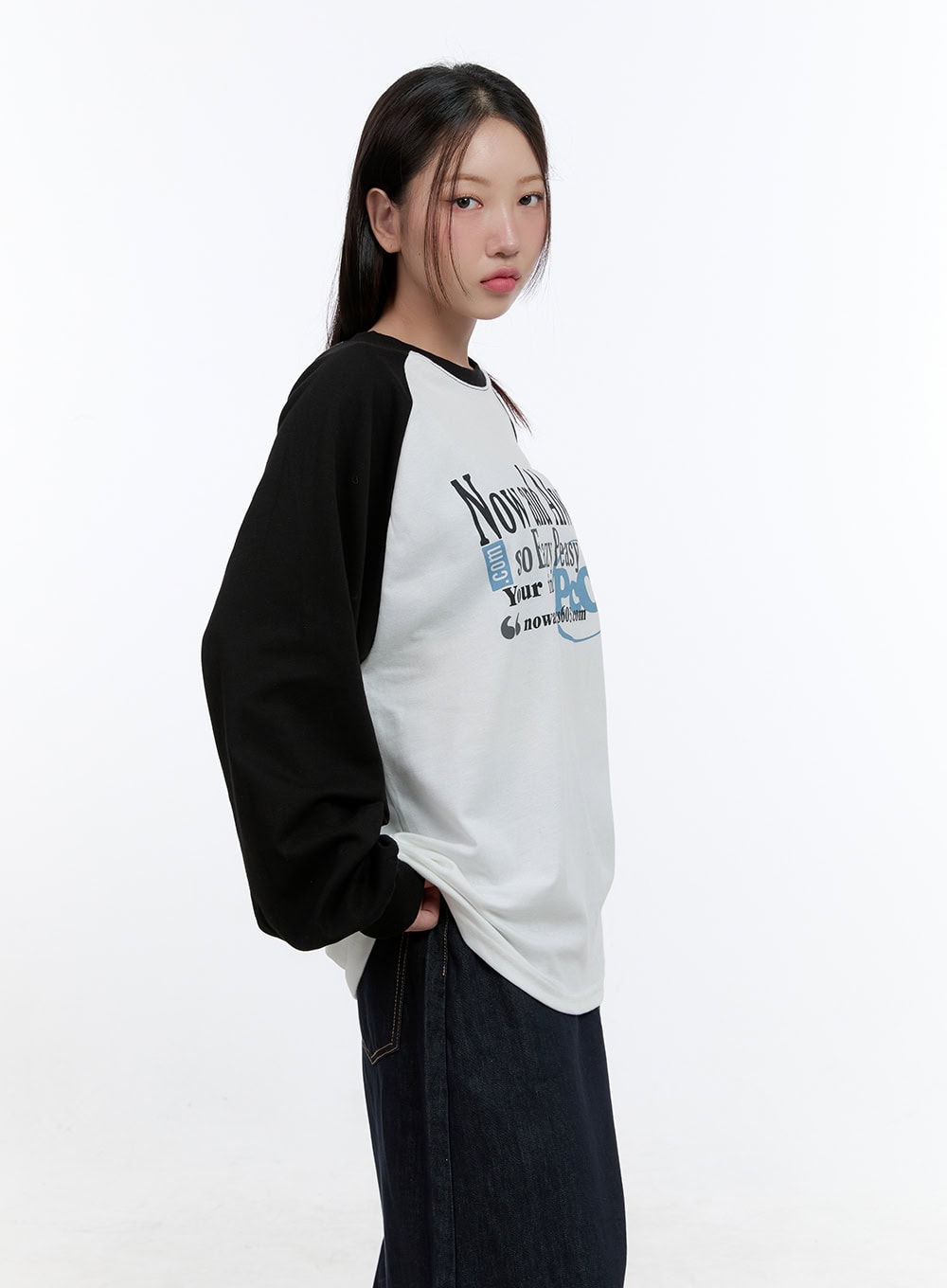 Baggy Lettering Raglan Long Sleeve CS406