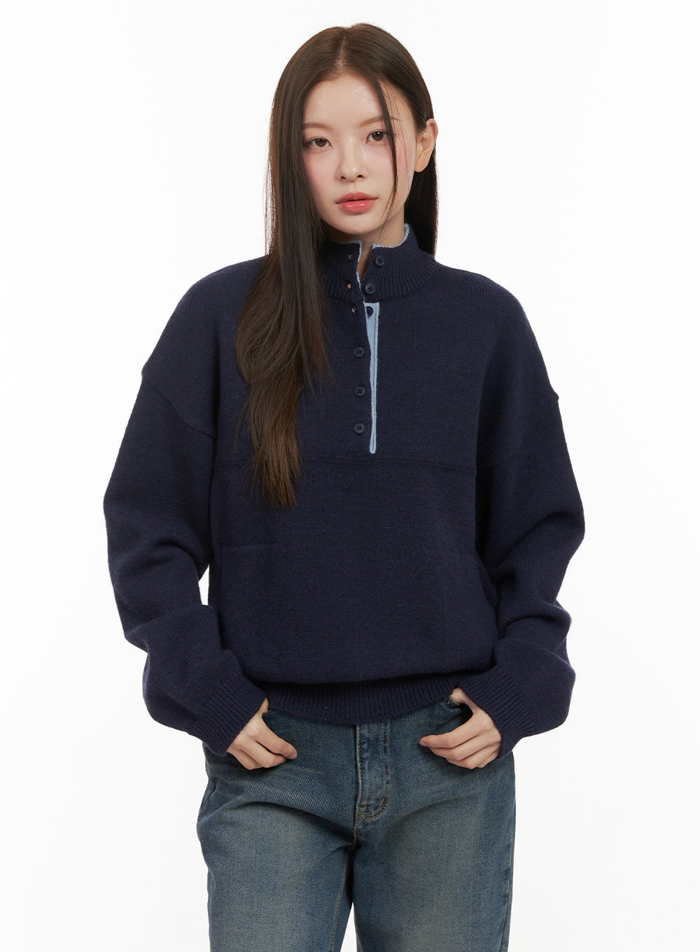 Soft Half Button Sweater OD412