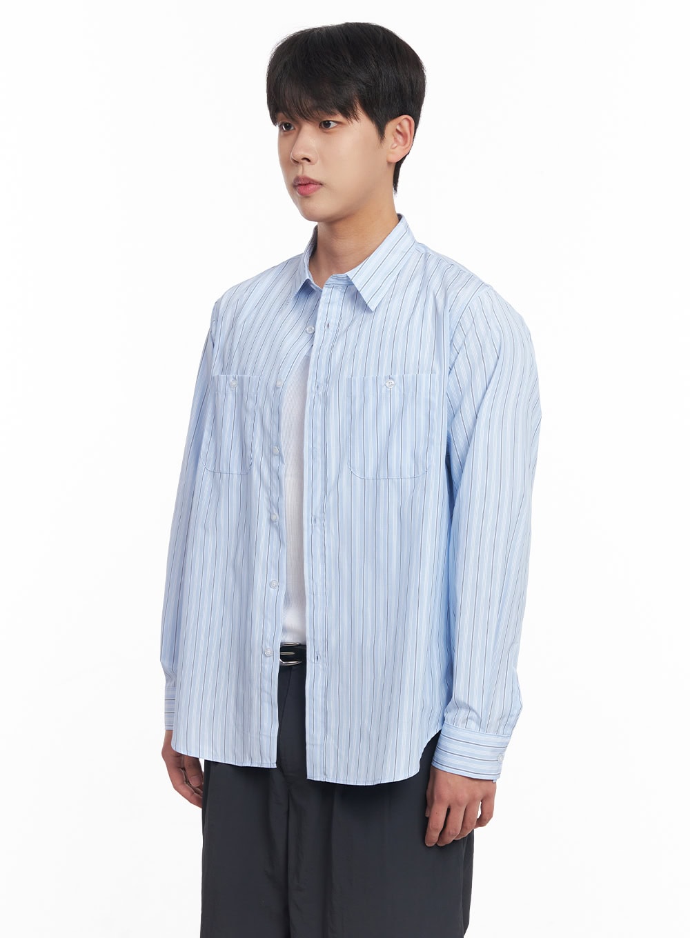 Men's Striped Collared Shirt IY522
