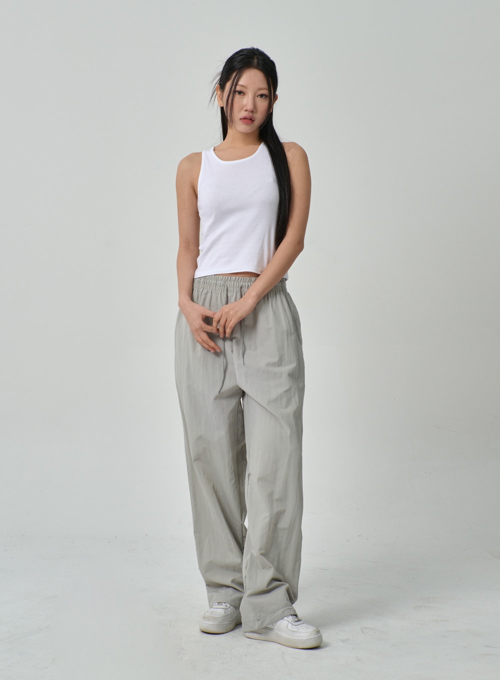 Drawstring Nylon Track Pants IF315