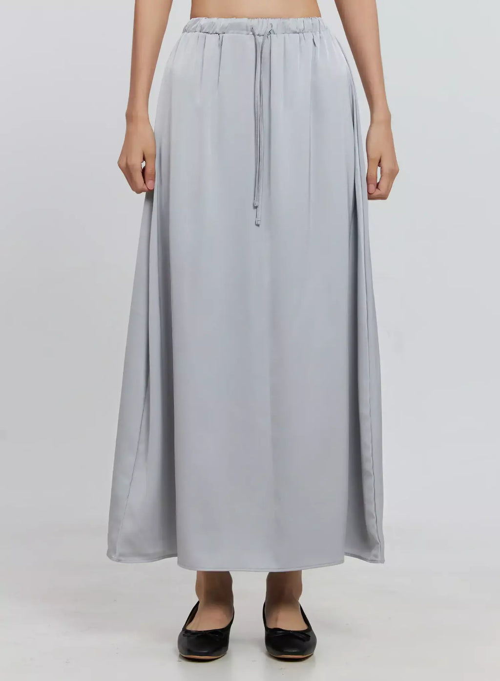 Elegant Satin Maxi Skirt IS516