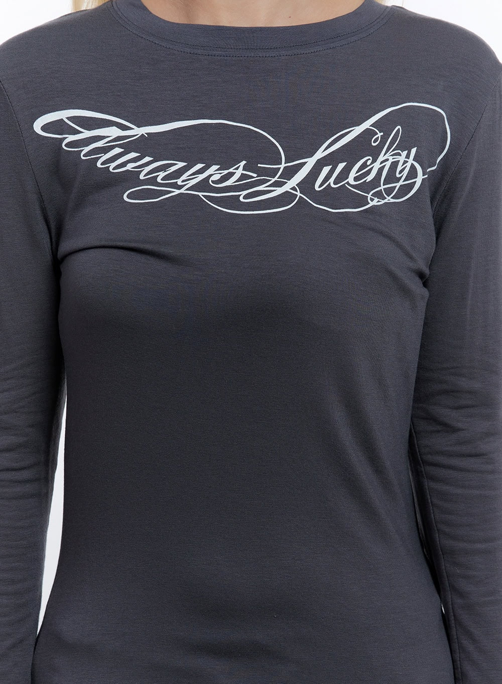 Lettering Long Sleeve Slim TShirt CO419