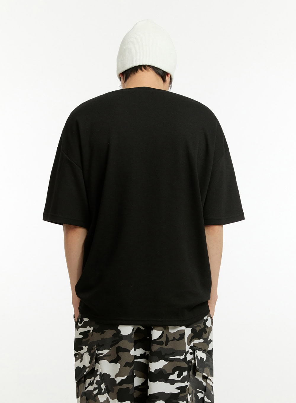 Men's Oversize Round Neck T-Shirt (Black) IL418
