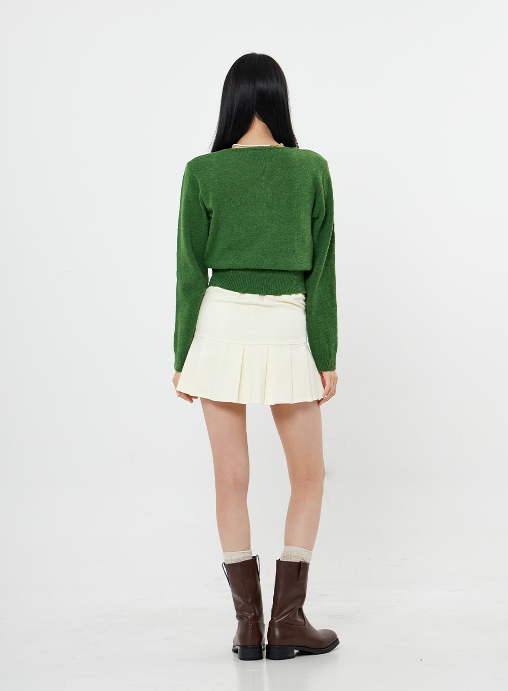 Half Pleated Mini Skirt OS22