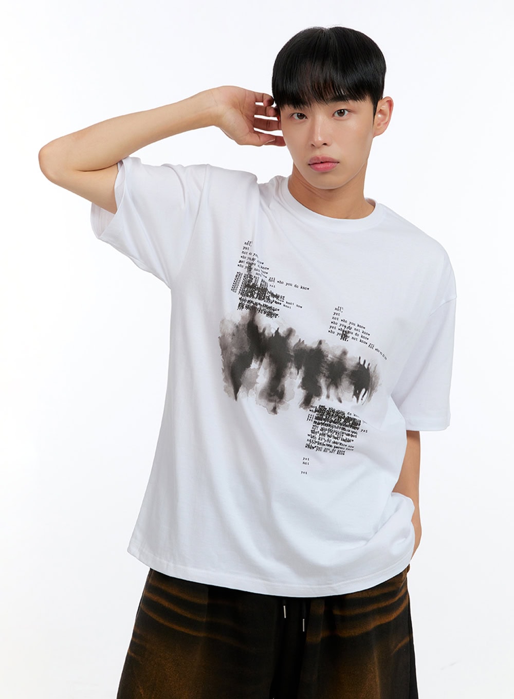 Men's Graphic Round Neck Cotton Tee IG416