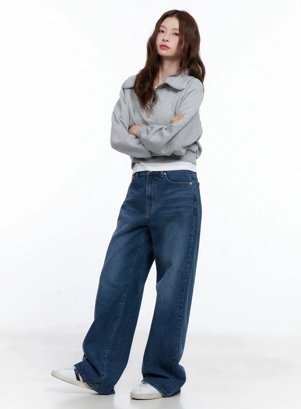 Collar Solid Half-Zip Sweatshirt CG520