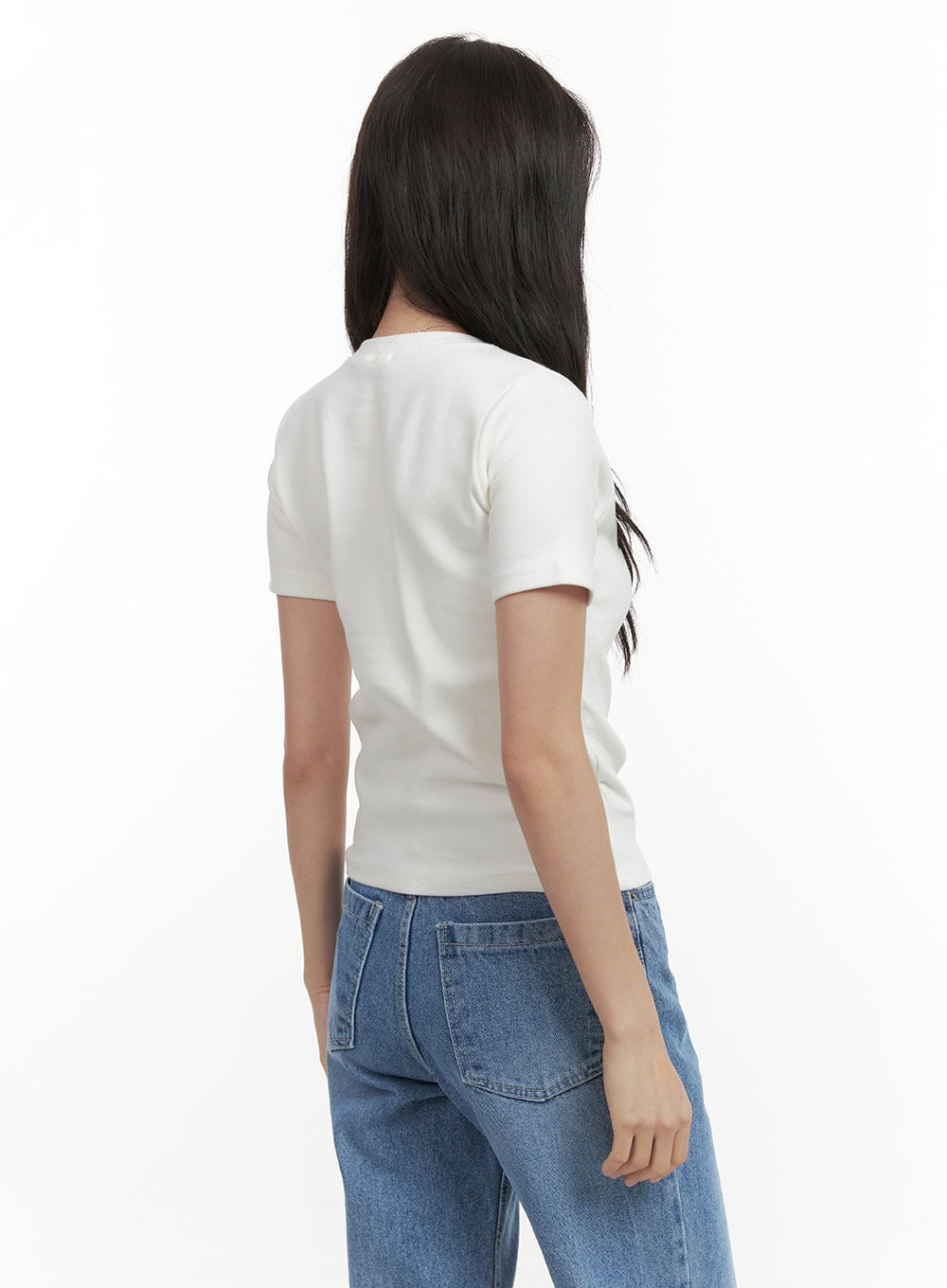 Cotton Slim Fit Round Neck Tee OS423