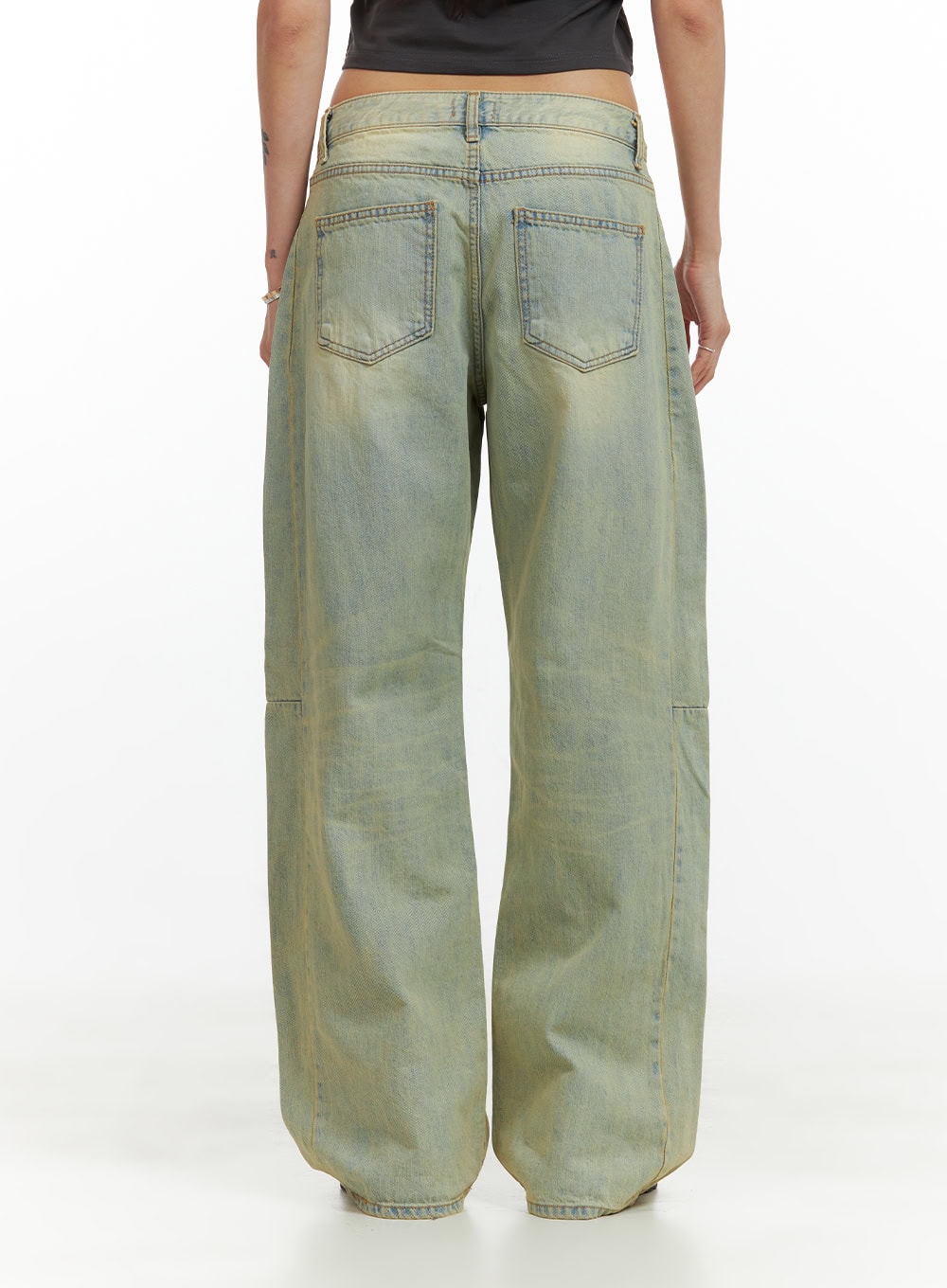 Vintage Washed Low Rise Baggy Jeans CU417