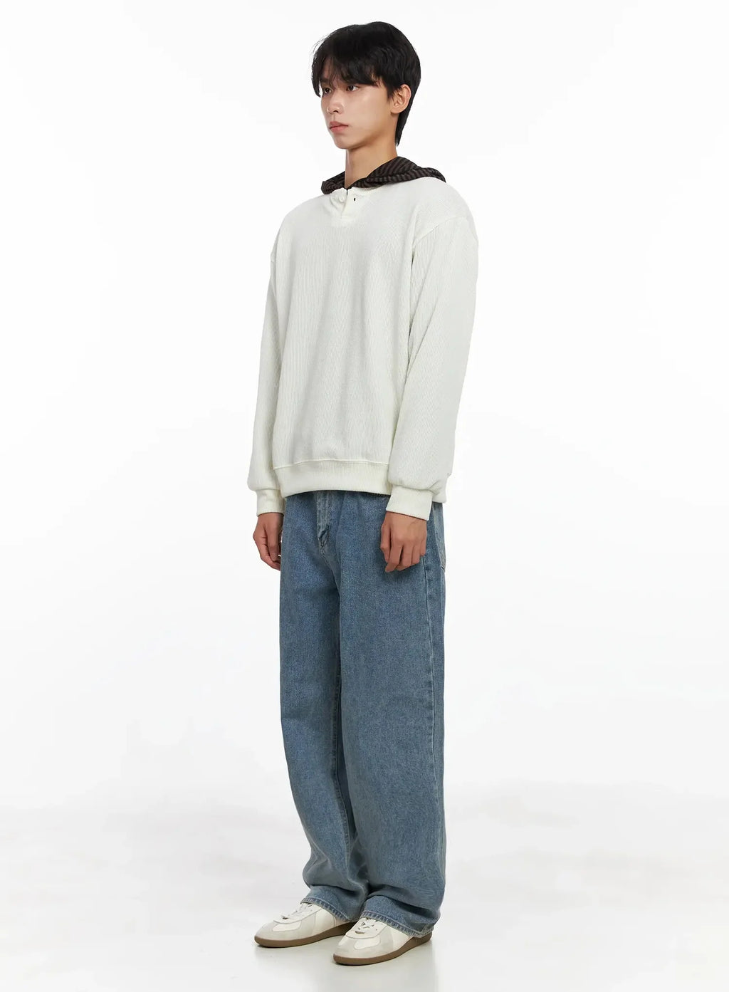 Men's Henley Neck Sweatshirts IO517