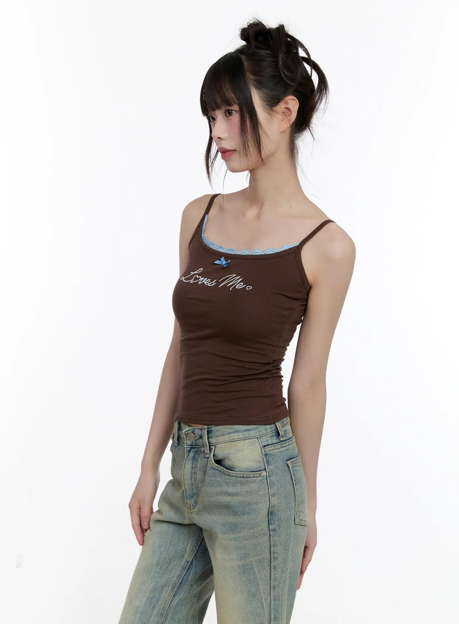 Love Lace-Trim Cami Top CL504