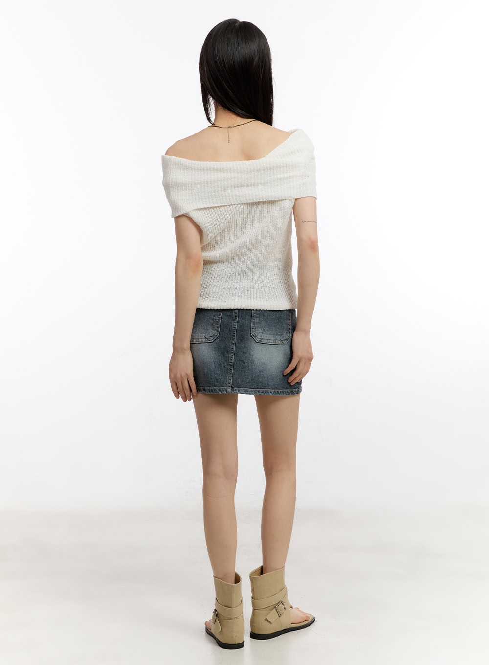 Vintage Washed Denim Mini Skirt CA509