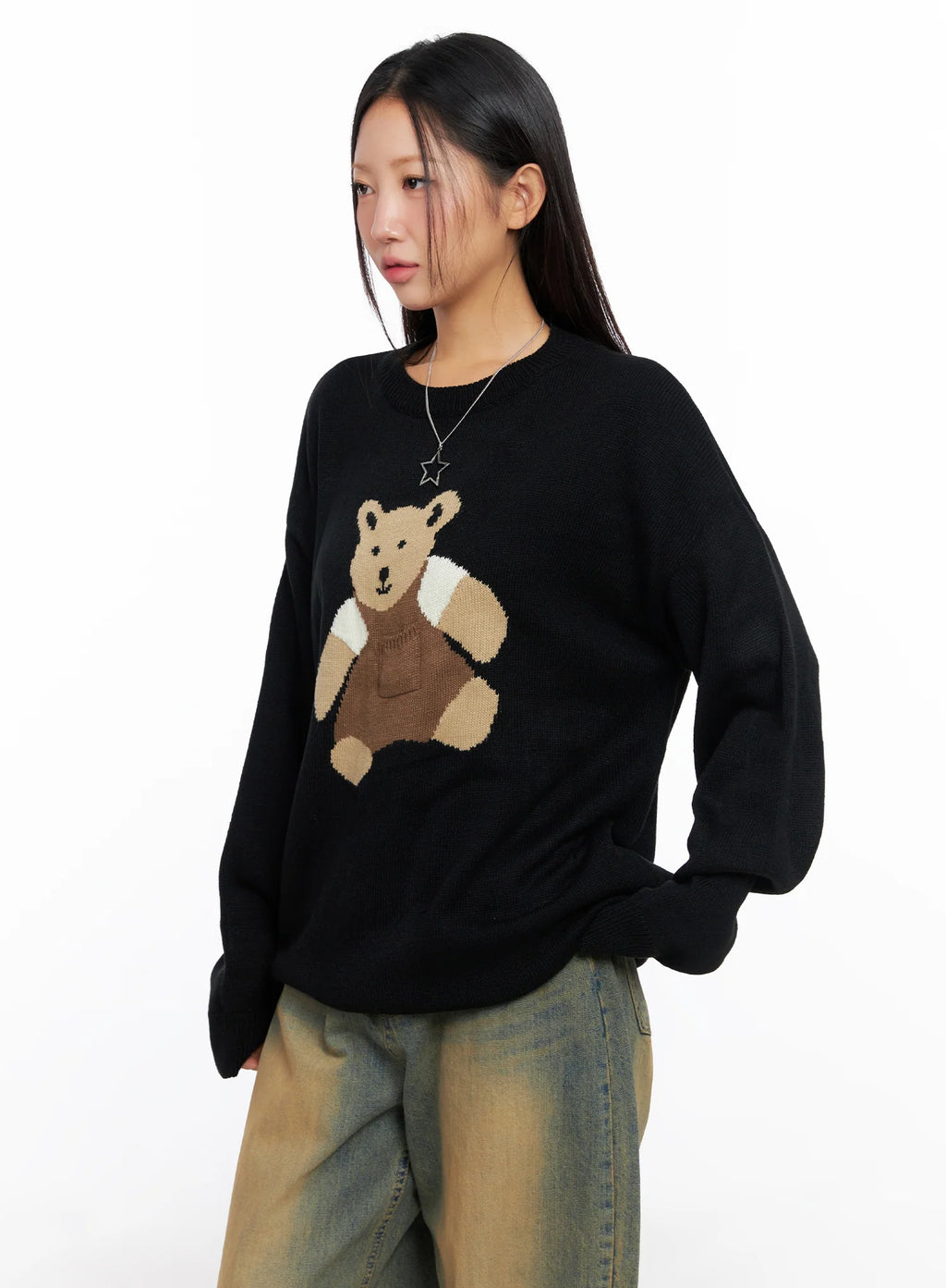 Oversized Graphic Knit Sweater CO515
