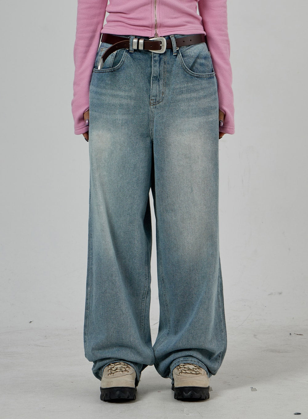 Light Wash Baggy Jeans Unisex CD26