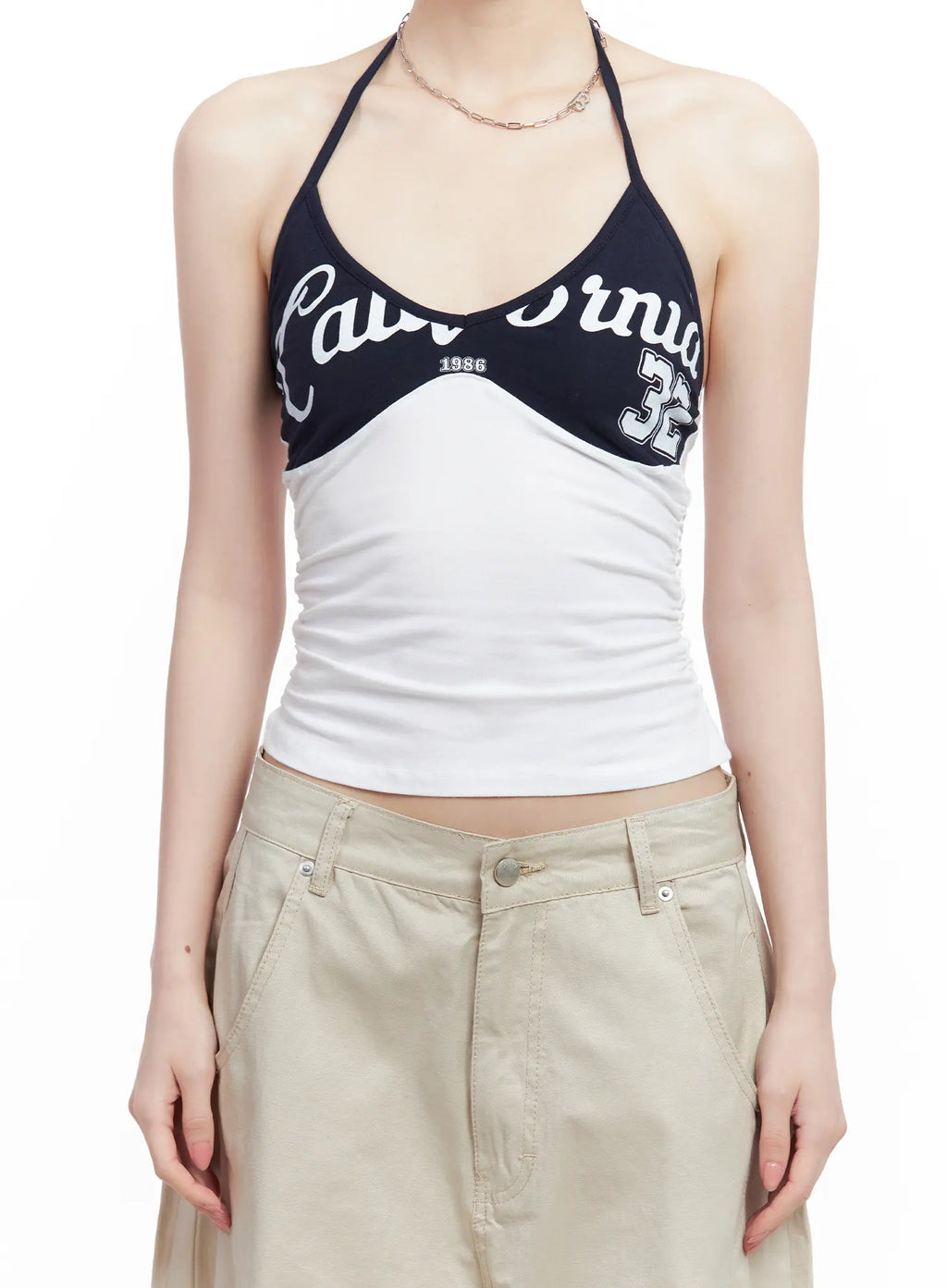 Contrast Graphic Halter Top CU530