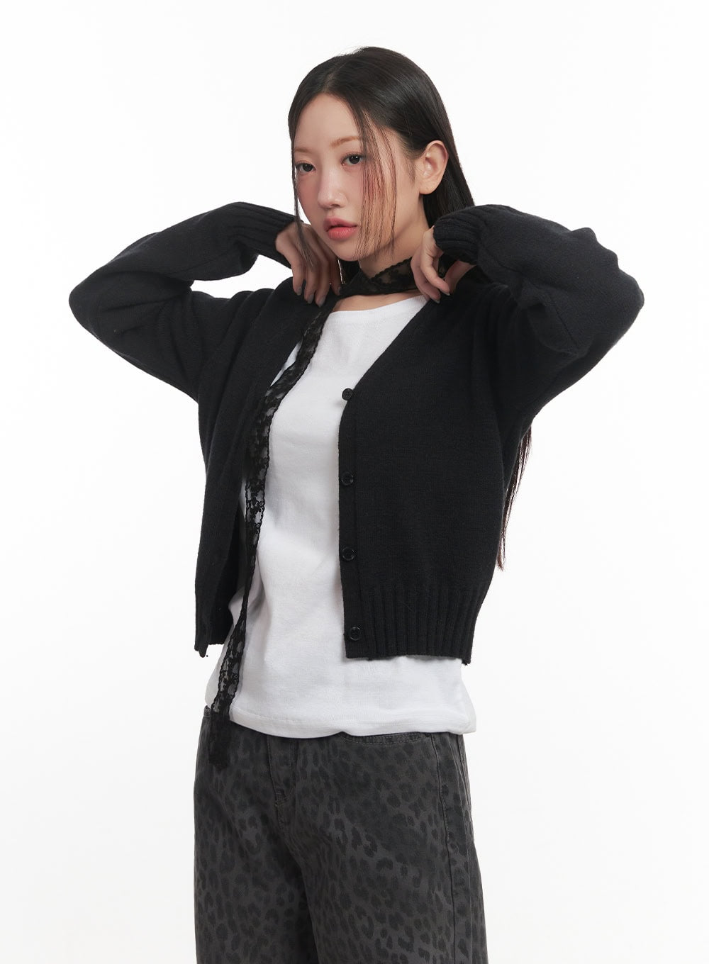 Classic Button V-Neck Cardigan CF524