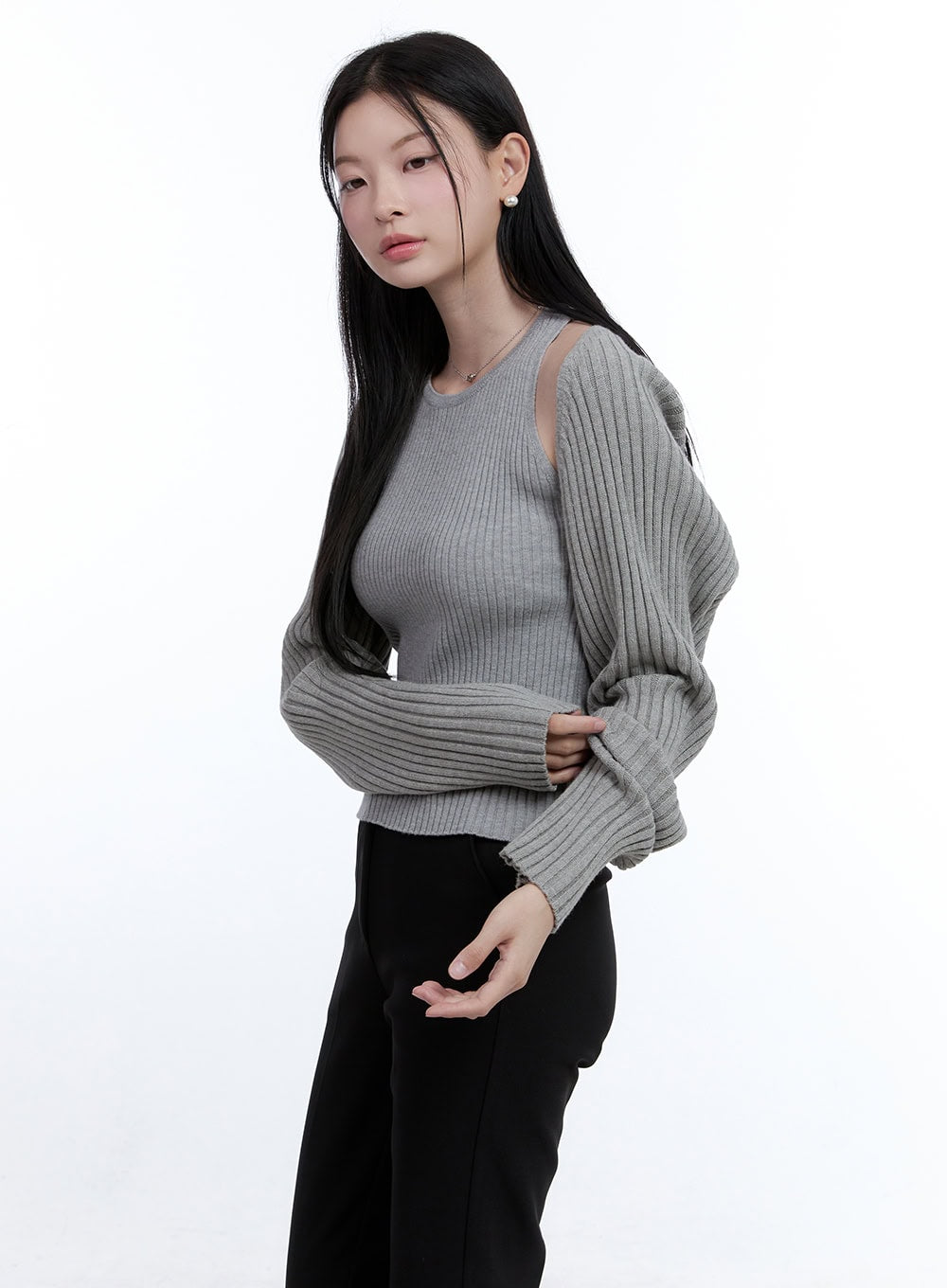 Solid Bolero Sleeve Top OO429